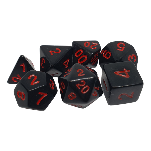 Jet Black - Set of 7 Polyhedral Dice