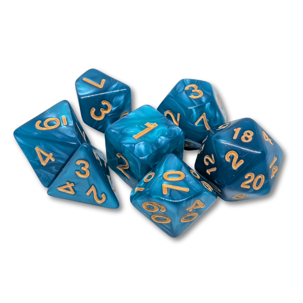 Aqua Marble - Set of 7 Polyhedral Dice