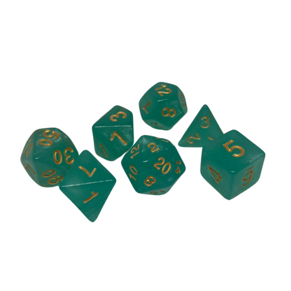 Aqua Sparkle - Set of 7 Polyhedral Dice