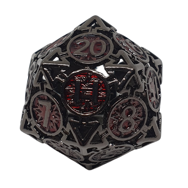 Black & Crimson Metal - Set of 7 Polyhedral Dice