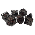 Black & Crimson Metal - Set of 7 Polyhedral Dice