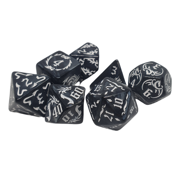 Black Dragon - Set of 7 Polyhedral Dice