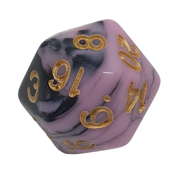 Pink & Black Marble - Set of 7 Polyhedral Dice