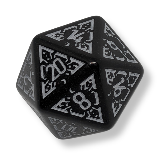 Black Runic - Set of 7 Polyhedral Dice