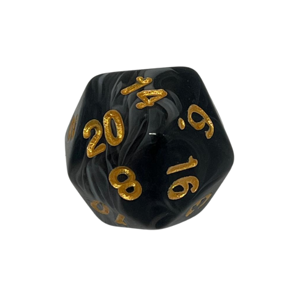 Black & White Marble - Set of 7 Polyhedral Dice