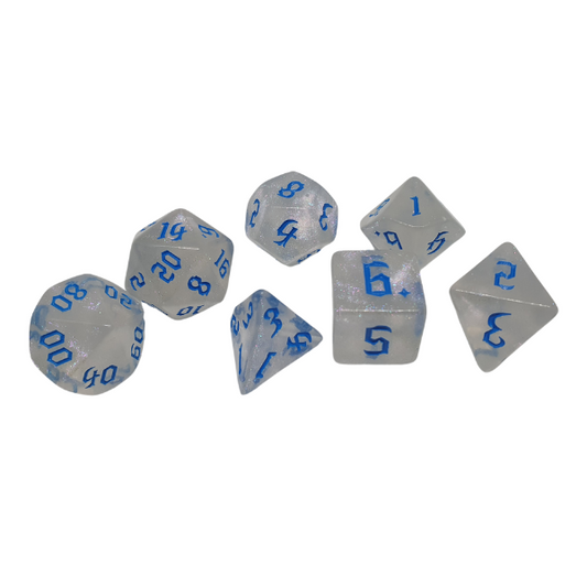 Blue Crystal - Set of 7 Polyhedral Dice