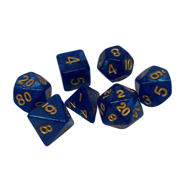 Blue Marble - Set of 7 Polyhedral Dice