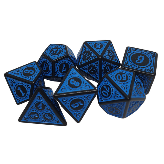 Blue Ornate - Set of 7 Polyhedral Dice