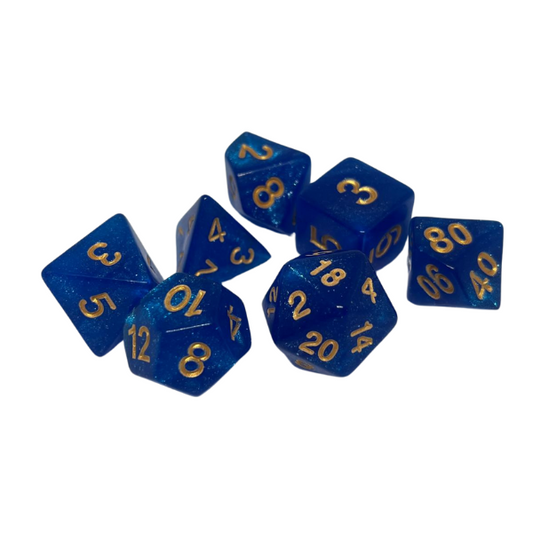 Blue Sparkle - Set of 7 Polyhedral Dice