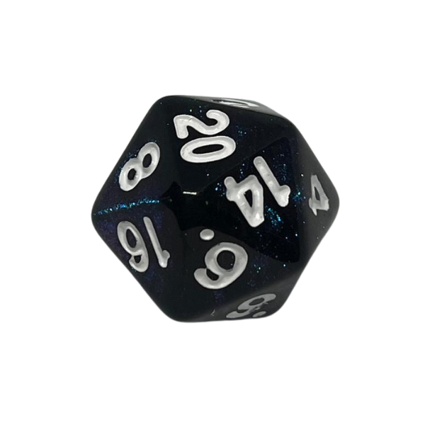 Blue & Black Sparkle - Set of 7 Polyhedral Dice