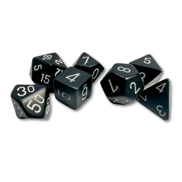 Black Opaque - Chessex - Set of 7 Polyhedral Dice