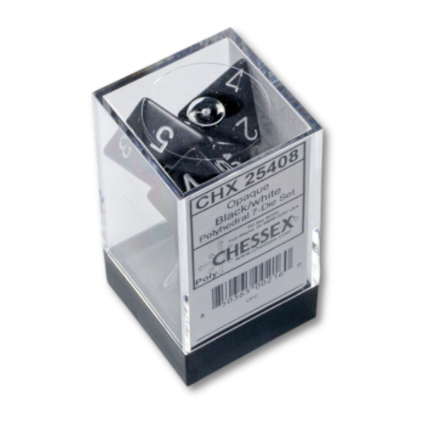 Black Opaque - Chessex - Set of 7 Polyhedral Dice