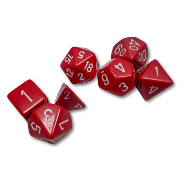 Red Opaque - Chessex - Set of 7 Polyhedral Dice