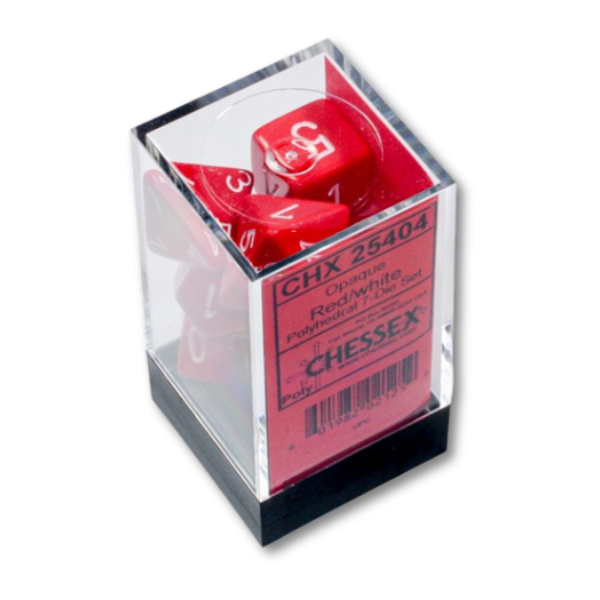 Red Opaque - Chessex - Set of 7 Polyhedral Dice