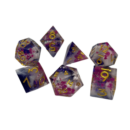 Cloud Blossom - Sharp Edge - Set of 7 Polyhedral Dice