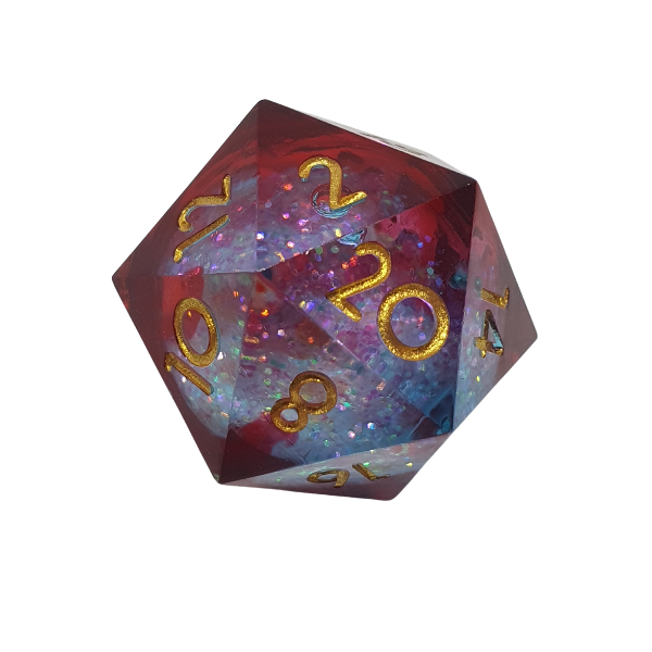Crimson Tide - Liquid Core - Sharp Edge - Set of 7 Polyhedral Dice