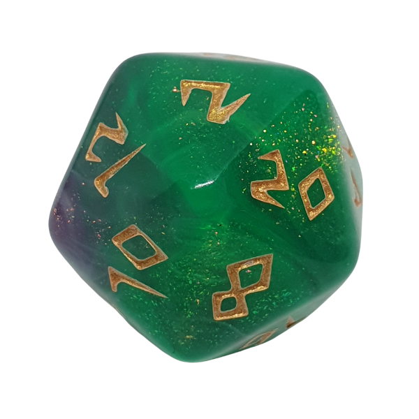 Purple & Green Marble - Set of 7 Polyhedral Dice