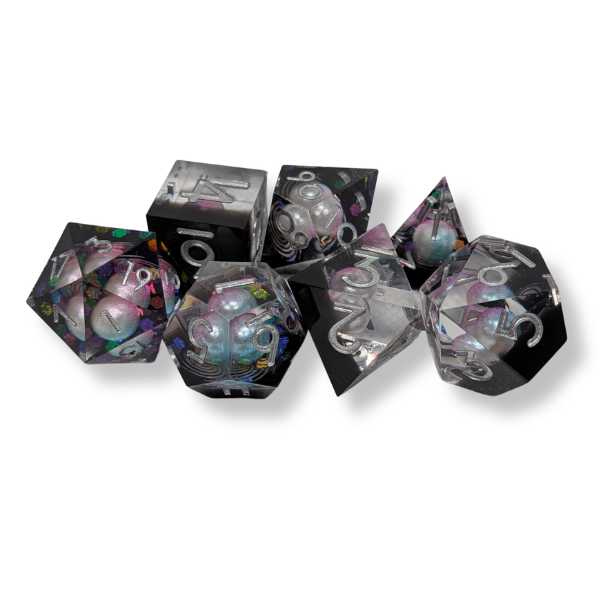 Dark Orbital - Sharp Edge - Set of 7 Polyhedral Dice