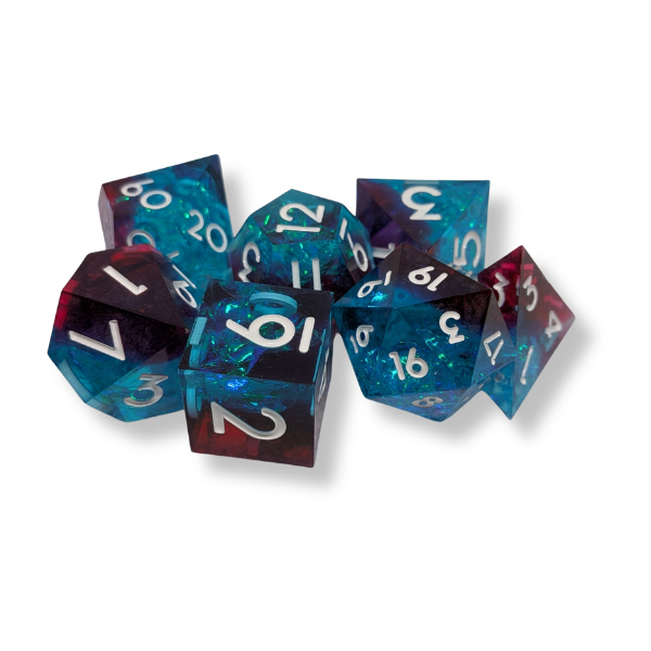 Glacial Flare - Sharp Edge - Set of 7 Polyhedral Dice