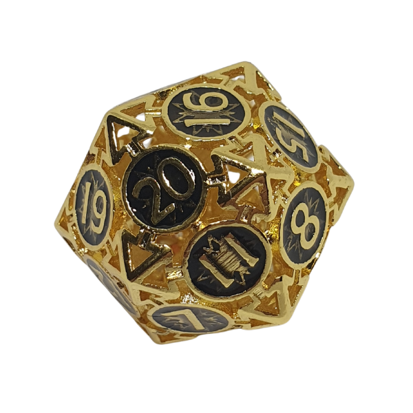 Gold & Black Metal - Set of 7 Polyhedral Dice