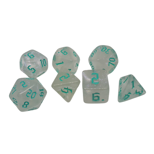 Green Crystal - Set of 7 Polyhedral Dice