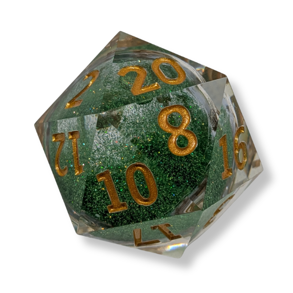 Green Glitter - Liquid Core - Chonk D20