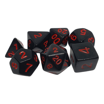 Jet Black - Set of 7 Polyhedral Dice