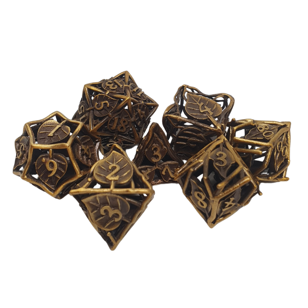 Metal Leaf - Set of 7 Polyhedral Dice
