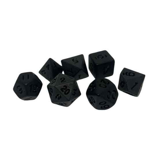 Matte Black - Set of 7 Polyhedral Dice