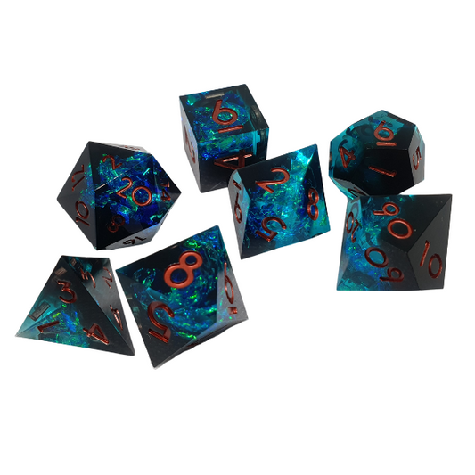 Oceanic Abyss - Sharp Edge - Set of 7 Polyhedral Dice