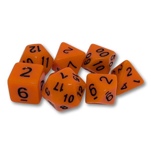 Orange Solid - Set of 7 Polyhedral Dice