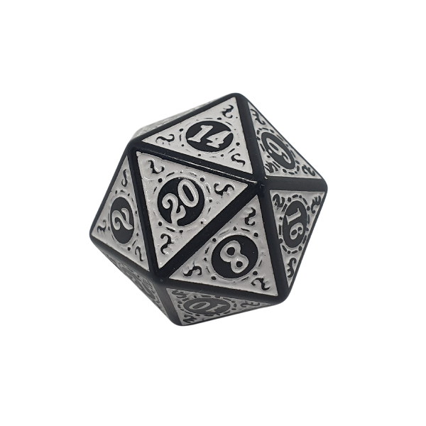White Ornate - Set of 7 Polyhedral Dice