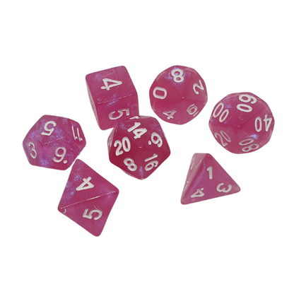 Pink Sparkle - Set of 7 Polyhedral Dice