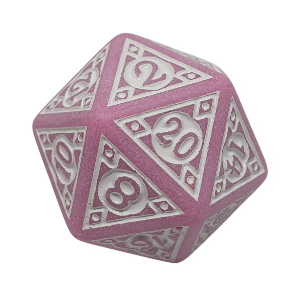 Pink & White Ornate - Set of 7 Polyhedral Dice