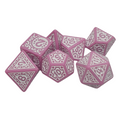 Pink & White Ornate - Set of 7 Polyhedral Dice