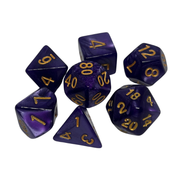 Purple Marble - Set of 7 Polyhedral Dice