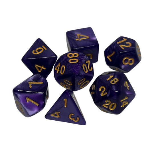 Purple Marble - Set of 7 Polyhedral Dice