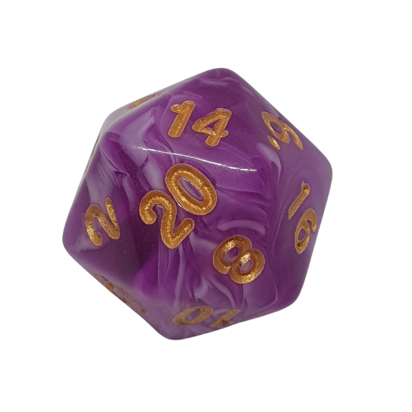Purple & White Marble - Set of 7 Polyhedral Dice