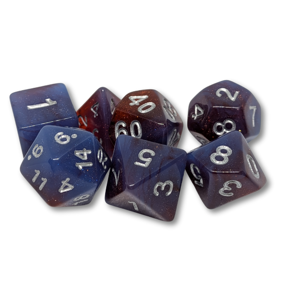 Red & Blue Galaxy - Set of 7 Polyhedral Dice