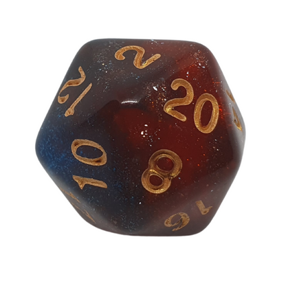 Red & Blue Sparkle - Set of 7 Polyhedral Dice