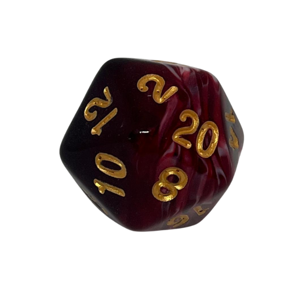 Red, Black & White Marble - Set of 7 Polyhedral Dice