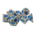 Silver & Blue Metal - Set of 7 Polyhedral Dice