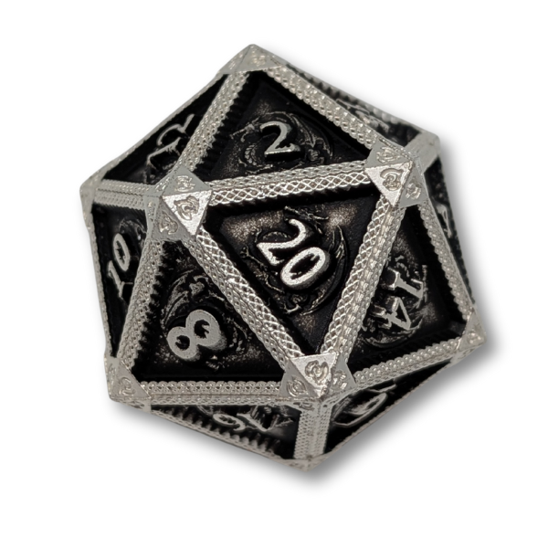 Silver Dragon Metal - Set of 7 Polyhedral Dice