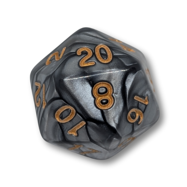 Silver Marble - Set of 7 Polyhedral Dice