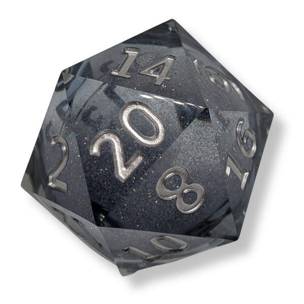 Silver Glitter - Liquid Core - Chonk D20