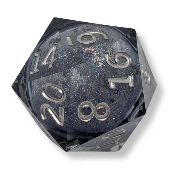 Silver Glitter - Liquid Core - Chonk D20