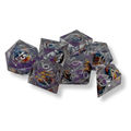 Violet Wyrm - Liquid Core - Sharp Edge - Set of 7 Polyhedral Dice