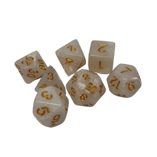 White Marble - Set of 7 Polyhedral Dice