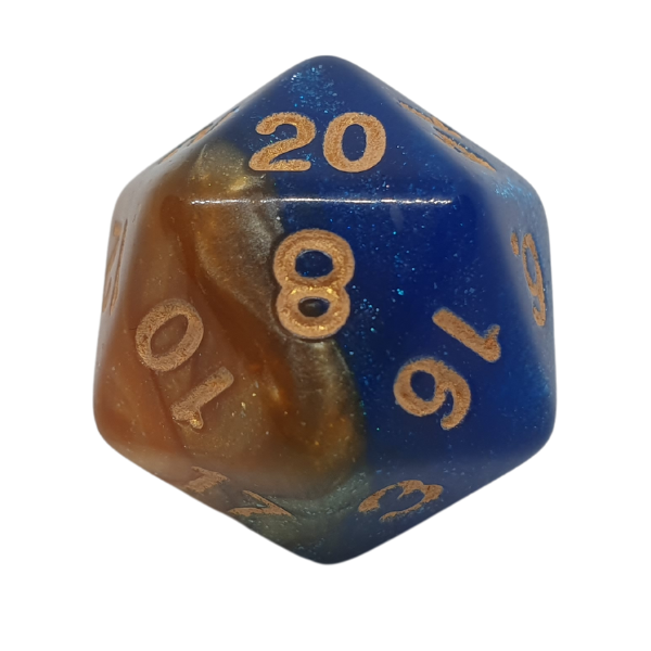 Yellow & Blue Sparkle - Set of 7 Polyhedral Dice