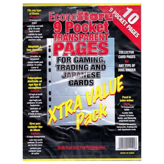 9-Pocket Transparent Pages (10 Pack)